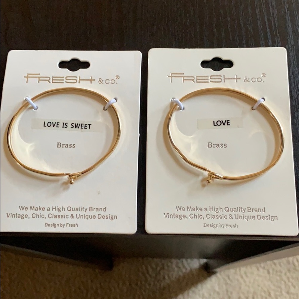 NEW super cute bangle bracelets. Sayings on both